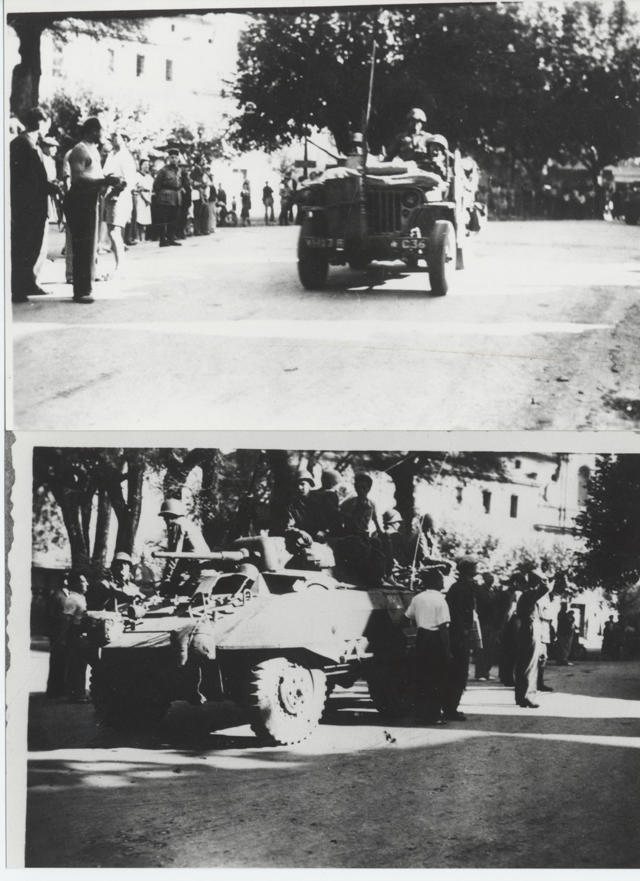 Deux vues des convois américains à Forcalquier le 9 août 1944